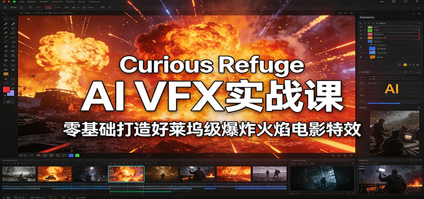 Curious Refuge AI VFX实战课，零基础打造好莱坞级爆炸火焰电影特效-闲赋网
