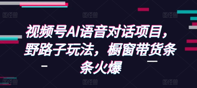 视频号AI语音对话项目，野路子玩法，橱窗带货条条火爆-闲赋网