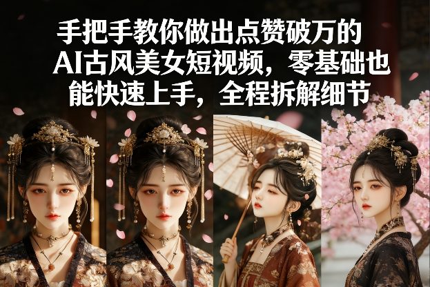 手把手教你做出点赞破万的AI古风美女短视频，零基础也能快速上手，全程拆解细节-闲赋网