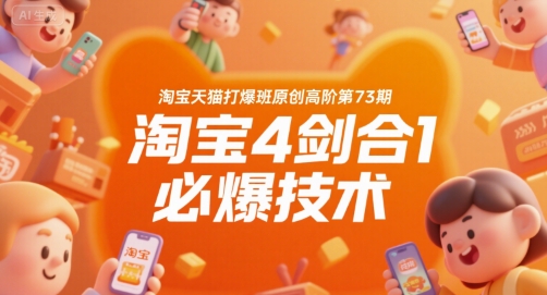 淘宝天猫打爆班原创高阶第73期，淘宝4剑合1必爆技术-闲赋网