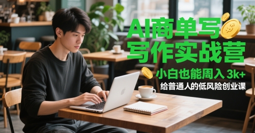 AI商单写作实战营，小白也能周入3k+，给普通人的低风险创业课-闲赋网