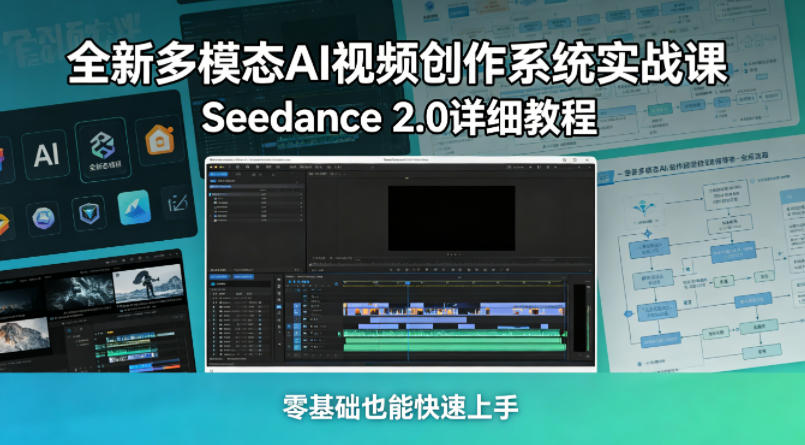 全新多模态AI视频创作系统实战课，Seedance 2.0详细教程，零基础也能快速上手-闲赋网