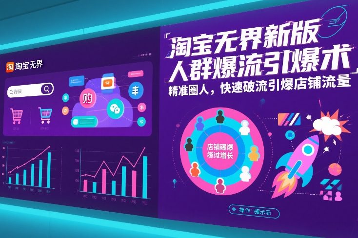 淘宝无界新版人群爆流引爆术，精准圈人，快速破流引爆店铺流量-闲赋网