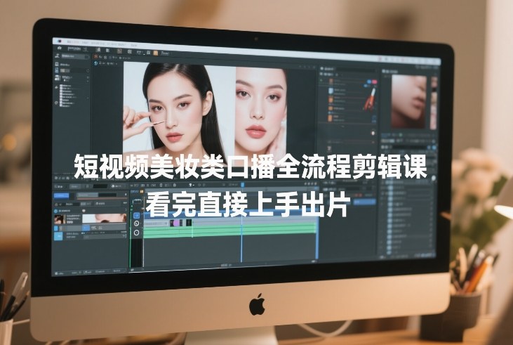 短视频美妆类口播全流程剪辑课，看完直接上手出片-闲赋网