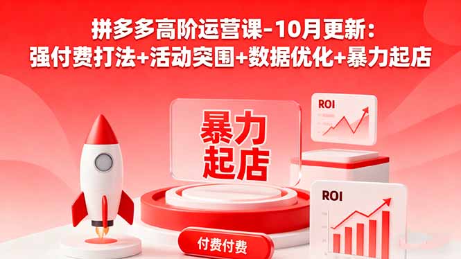 拼多多高阶运营课-10月更新：强付费打法+活动突围+数据优化+暴力起店-闲赋网