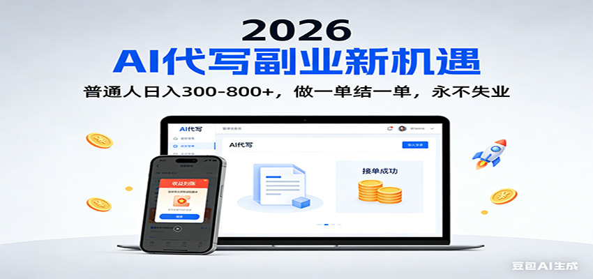 2026 副业首选！AI 代写日入 300-800，普通人0门槛，做一单结一单！-闲赋网