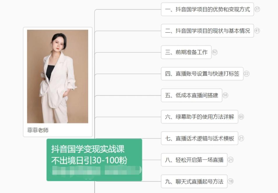 抖音国学变现项目：不出境日引30-100粉实战课程-闲赋网