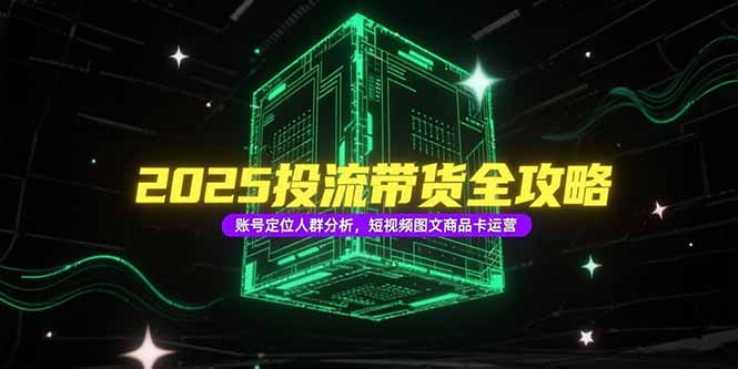 2025投流带货全攻略，账号定位人群分析，短视频图文商品卡运营-闲赋网