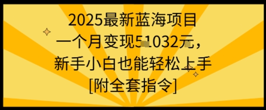 2025最新蓝海项目一个月变现1w+新手小白也能轻松上手【附全套指令】-闲赋网