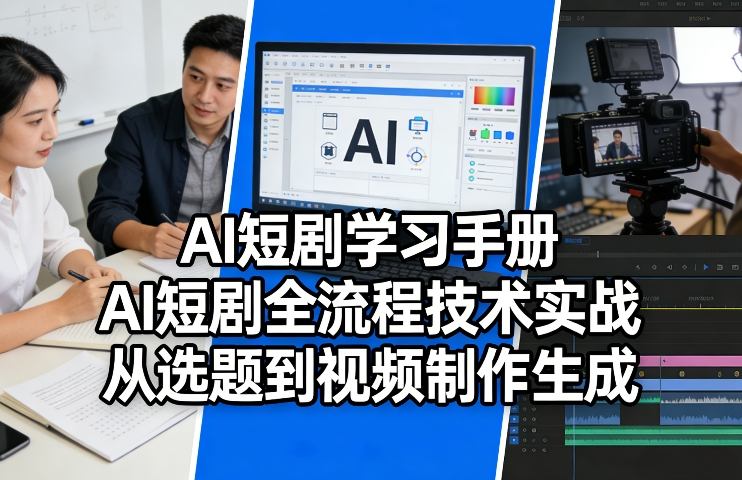 AI短剧学习手册，AI短剧全流程技术实战，从选题到视频制作生成-闲赋网
