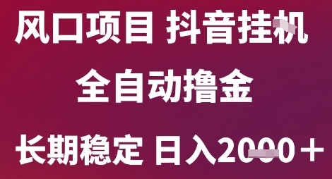 风口项目，六月最新玩法抖音无人挂G，全自动撸金，长期稳定 日入2k+【揭秘】-闲赋网