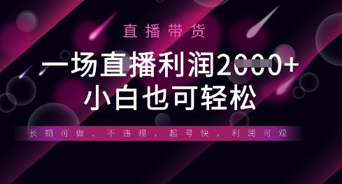 半无人直播带货，一场利润数张，适合所有平台玩法，小白也可轻松-闲赋网