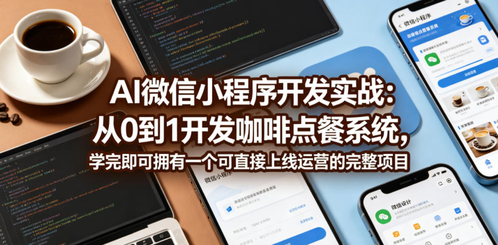 AI微信小程序开发实战：从0到1开发咖啡点餐系统，学完即可拥有一个可直接上线运营的完整项目-闲赋网