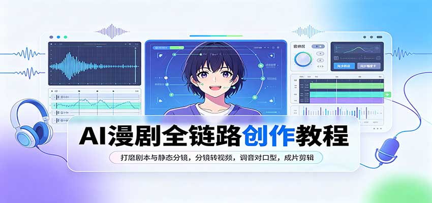 AI漫剧全链路创作教程：打磨剧本与静态分镜，分镜转视频，调音对口型，成片剪辑-闲赋网