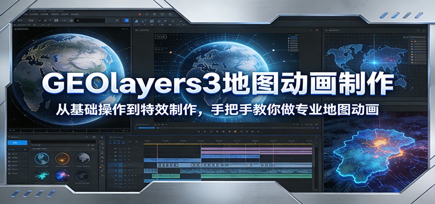 GEOlayers3地图动画制作：从基础操作到特效制作，手把手教你做专业地图动画-闲赋网