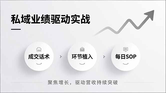 私域业绩驱动实战，成交话术、环节植入、每日SOP，聚焦增长，驱动营收持续突破-闲赋网