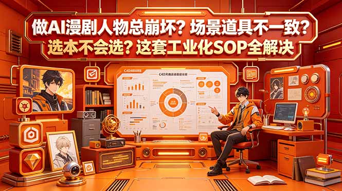 5718f593c569946c8f9e620f9d7c6632.jpeg 做AI漫剧人物总崩坏?场景道具不一致?选本不会选?这套工业化SOP全解决 (更新