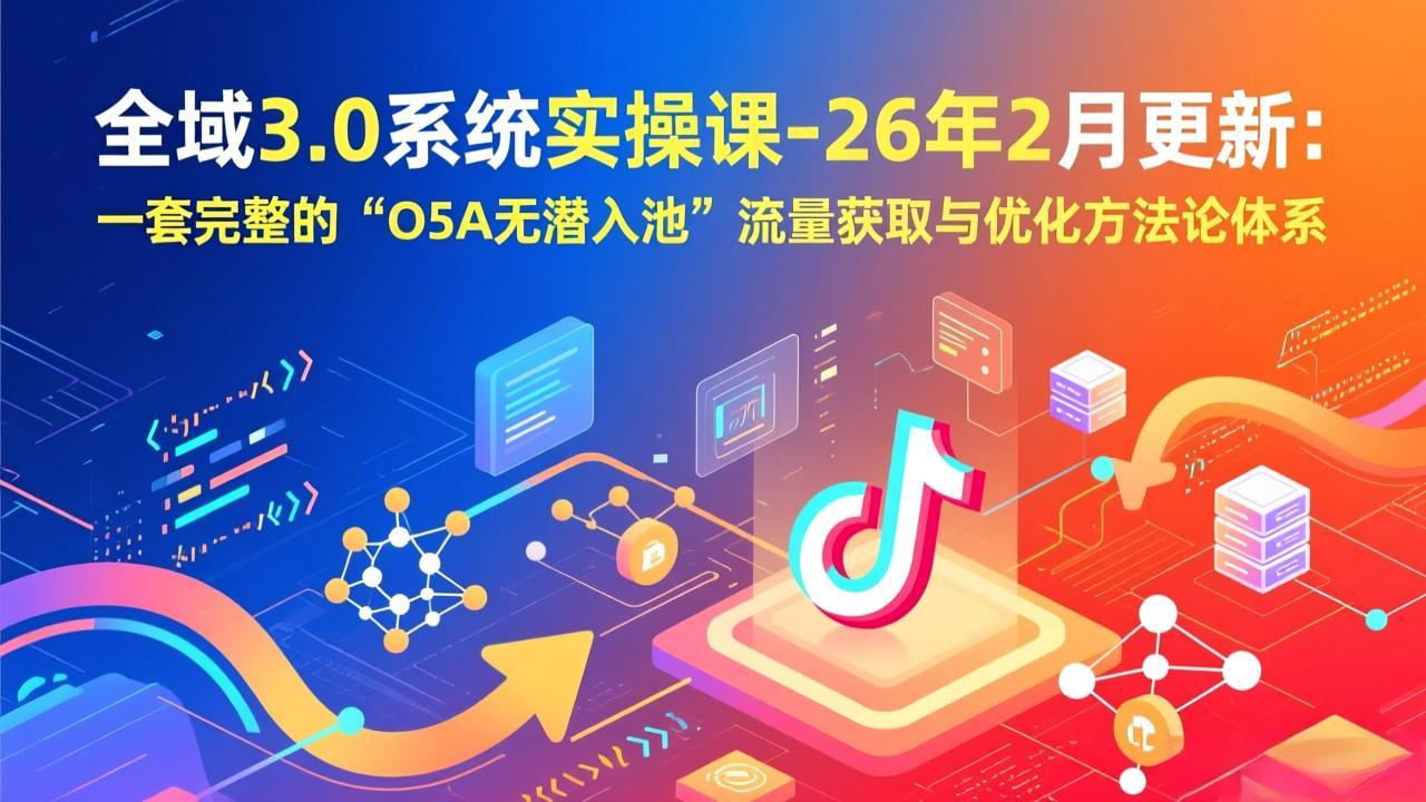 全域3.0系统实操课-26年2月更新：一套完整的“O5A无潜入池”流量获取与优化方法论体系-闲赋网
