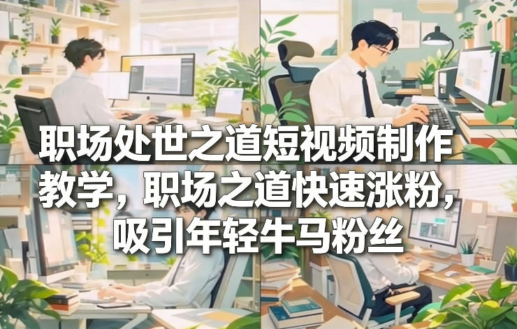 职场处世之道短视频制作教学，职场之道快速涨粉，吸引年轻牛马粉丝-闲赋网