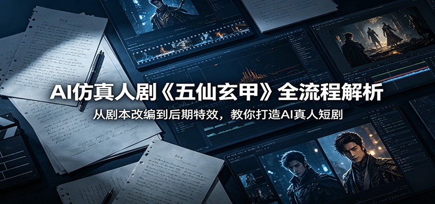 AI仿真人剧《五仙玄甲》全流程解析：从剧本改编到后期特效，教你打造AI真人短剧-闲赋网