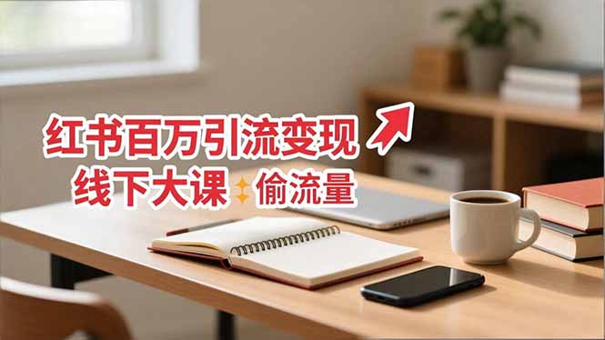 小红书百万引流变现-11月线下大课：分享从0到百万引流路径，手把手教偷流量、拿结果-闲赋网