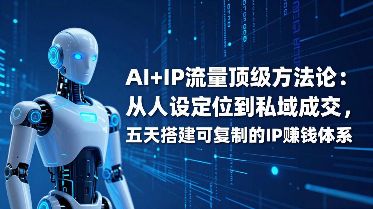 AI+IP顶级方法论：从人设定位到私域成交，五天搭建可复制的IP赚钱体系-闲赋网