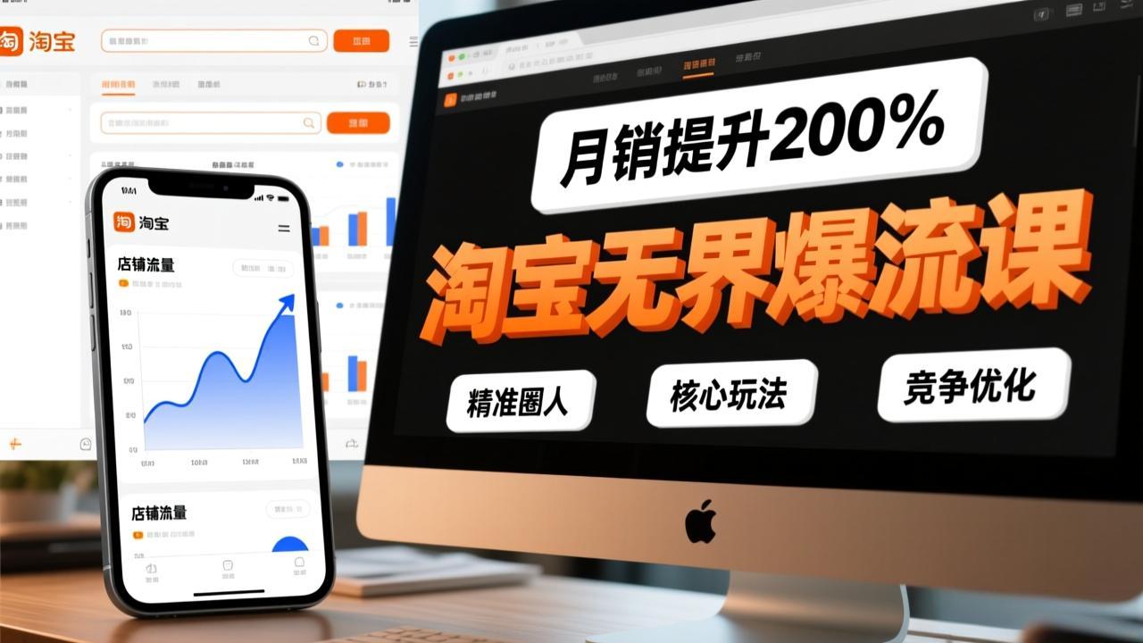 淘宝无界爆流课，精准圈人、核心玩法、竞争优化，快速引爆店铺流量，月销提升200%-闲赋网