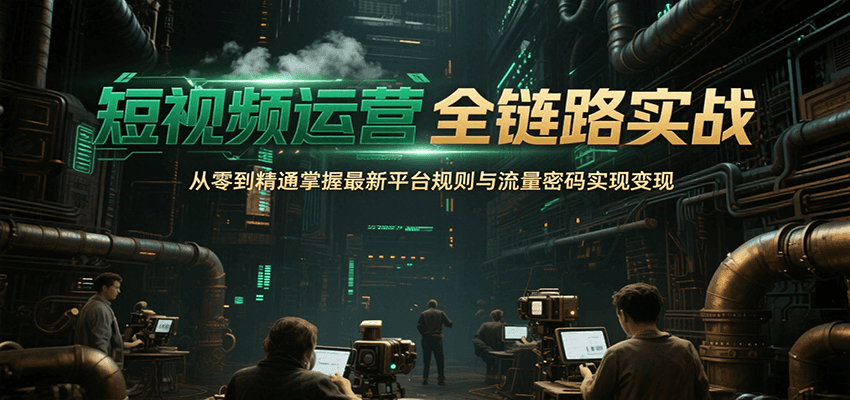 短视频运营全链路实战，从零到精通掌握最新平台规则与流量密码实现变现-闲赋网