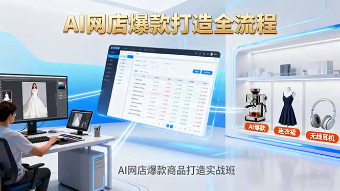 AI网店爆款商品打造实战班：AI技术实现商品图智能处理，快速搭建AI网店-闲赋网