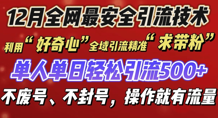 12 月份全网最安全引流创业粉技术来袭，不封号不废号，有操作就有流量【揭秘】-闲赋网