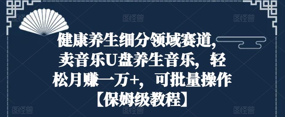 健康养生细分领域赛道，卖音乐U盘养生音乐，轻松月赚一万+，可批量操作【保姆级教程】-闲赋网