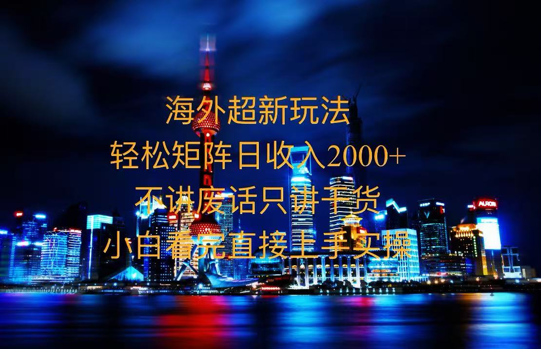2025全新海外暴力玩法，操作简单，小白轻松上手-闲赋网