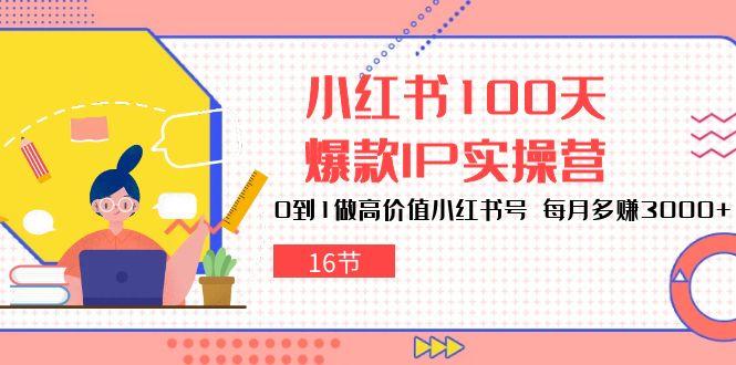 小红书100天-爆款IP实操营，0到1做高价值小红书号 每月多赚3000+(16节-闲赋网