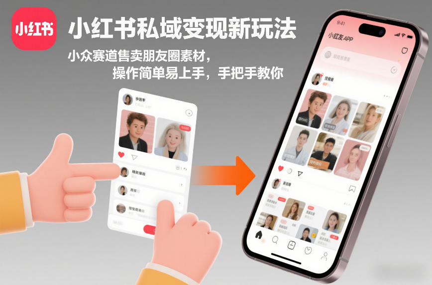 小红书私域变现新玩法，小众赛道售卖朋友圈素材，操作简单易上手，手把手教你-闲赋网