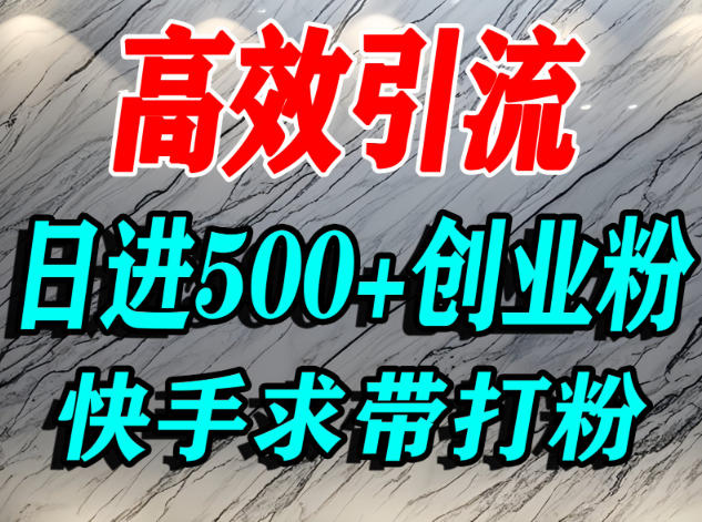 怎么打创业粉？快手求带视角精准引流创业粉，宝妈、学生群体日进500+精准流量-闲赋网