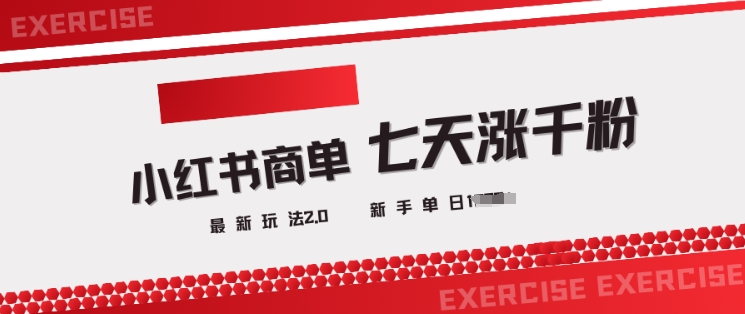 小红书商单2.0最新玩法，3天涨千粉单日变现多张-闲赋网