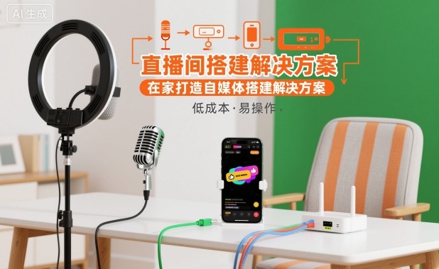 直播间搭建解决方案，在家打造自媒体搭建解决方案-闲赋网