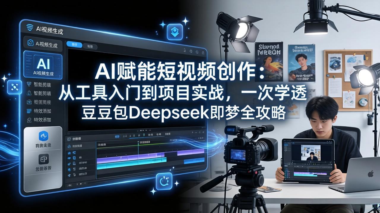 AI赋能短视频创作：从工具入门到项目实战，一次学透豆包Deepseek即梦全攻略-闲赋网