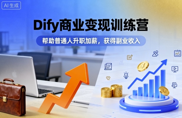 Dify商业变现训练营，帮助普通人升职加薪，获得副业收入-闲赋网