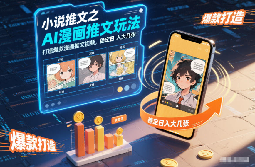 小说推文之AI漫画推文玩法，打造爆款漫画推文视频，稳定日入大几张-闲赋网