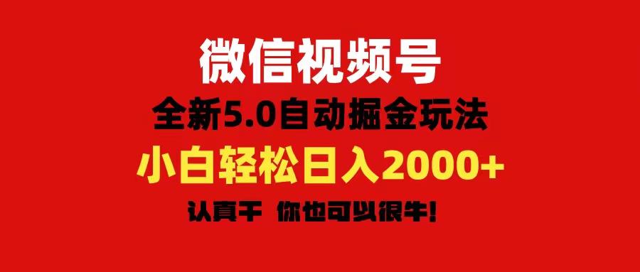 微信视频号变现，5.0全新自动掘金玩法，日入利润2000+有手就行-闲赋网