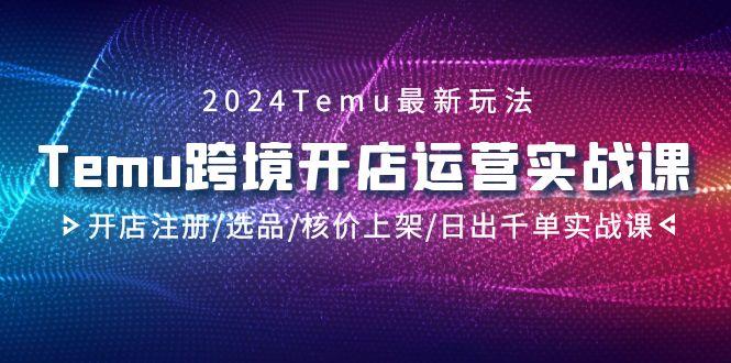 2024Temu跨境开店运营实战课，开店注册/选品/核价上架/日出千单实战课-闲赋网