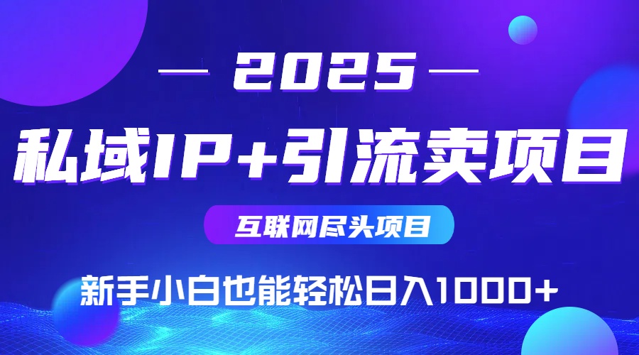 2025网创尽头项目，私域IP+引流，新手小白也能在家日入1000+-闲赋网