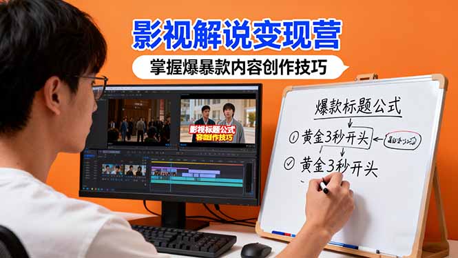 影视解说变现营：通过30+实战案例爆款内容创作技巧，掌握影视解说盈利密码-闲赋网