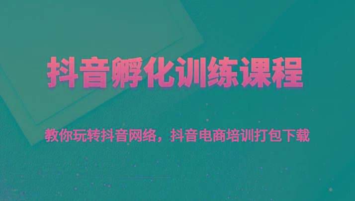 抖音孵化训练课程-教你玩转抖音网络，抖音电商培训打包下载-闲赋网