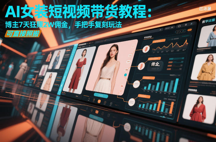 AI女装短视频带货教程：博主7天狂賺2W佣金，手把手复刻玩法，可直接照搬-闲赋网