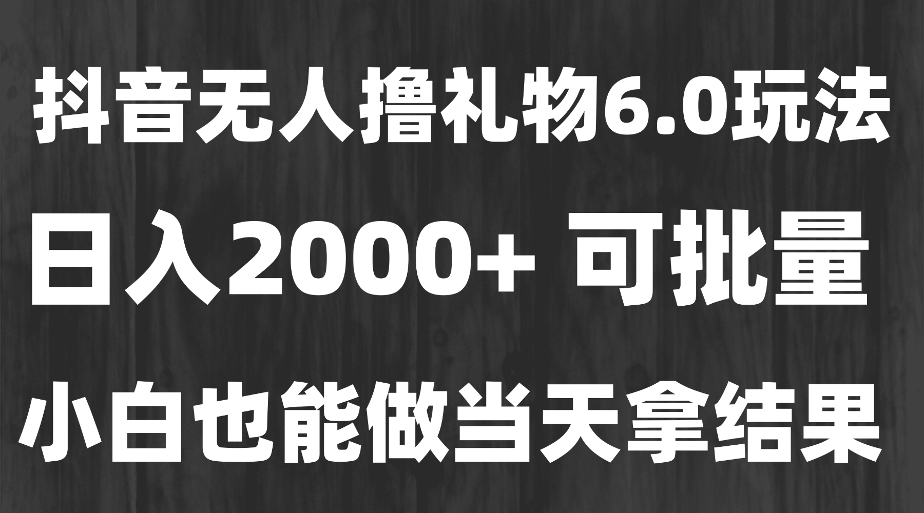 最新风口暴力撸金技术，无人撸礼物，长期稳定 一天收益2000+，小白当天…-闲赋网