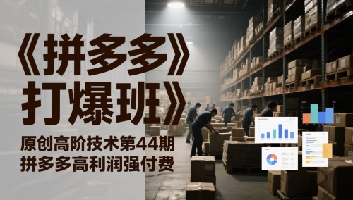 《拼多多打爆班》原创高阶技术第44期，拼多多高利润强付费-闲赋网