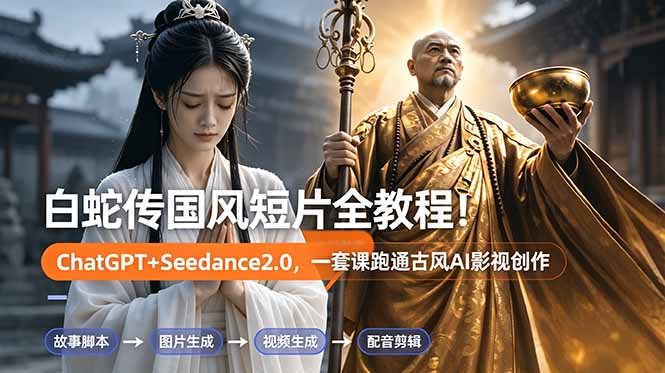 640033eafa9ca33ce0060da723a3d9b6.jpeg 白蛇传-国风短片全教程!ChatGPT+Seedance2.0,一套课跑通古风AI影视创作