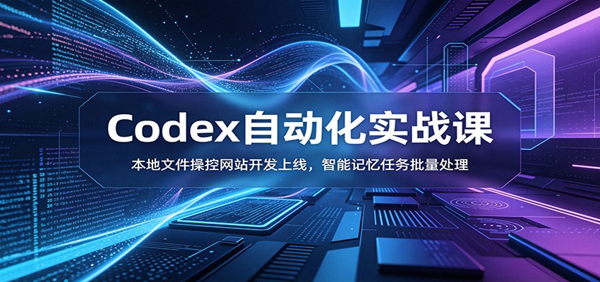 Codex自动化实战课：本地文件操控网站开发上线，智能记忆任务批量处理-闲赋网